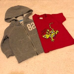 Carter’s hoodie and T-shirt